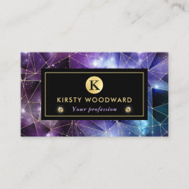 Elegante Lila und Blue Midnight Crystal Galaxy Visitenkarte