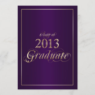 Elegante lila und goldene Abschluss-Einladung 2013 Einladung