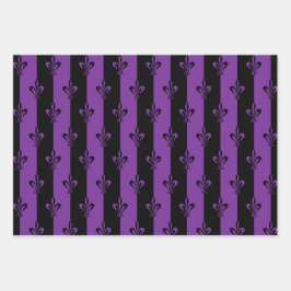 Elegante Lila und schwarze Lilie (3 Größen) Geschenkpapier Set