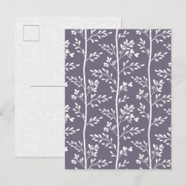 Elegante lila violette Blumen-Kunst-Postkarte Feiertagspostkarte