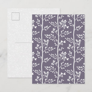 Elegante lila violette Blumen-Kunst-Postkarte Feiertagspostkarte