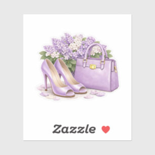 Elegante lila violette High Heels Aufkleber