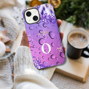 Elegante Lila Violette Marmor-Fantasie-Wassertropf iPhone 13 Mini Hülle