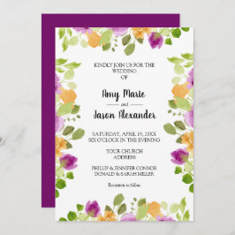 Elegante Lila Wasserfarbe Einladung