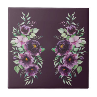 Elegante lila Wasserfarbe Wisteria blaue Blumen Fliese