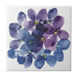 Elegante lila Wasserfarbe Wisteria blaue Blumen  Fliese