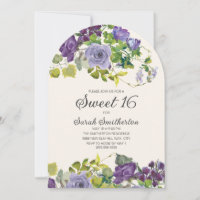 Elegante Lila Wasserfarben Blütenreben Süß 16