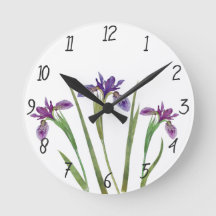 Elegante Lila Wasserfarben Iris Blume Botanisch