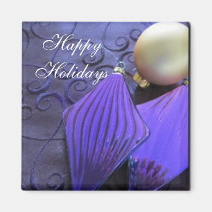 Elegante lila Weihnachtsdekorationen Magnet