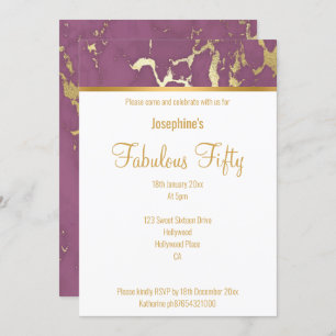 ELEGANTE LILA WEISSE GOLDGOLDKUSTOM-EINLADUNG EINLADUNG