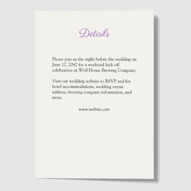 Elegante Lila Wildblume Begleitkarte (Von Creator hochgeladen)