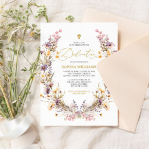 Elegante Lila Wildblume Einladung