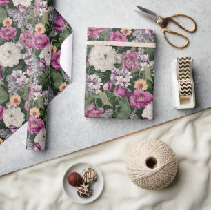 Elegante lila Wildblumen-Blüten Geschenkpapier