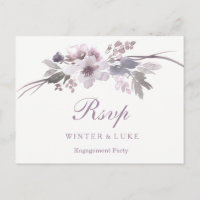 Elegante Lila Winter Floral Engagement Party UAWG