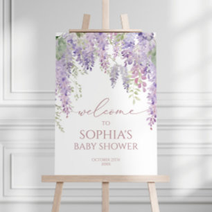 Elegante Lila Wisteria Baby Dusche Willkommen Poster