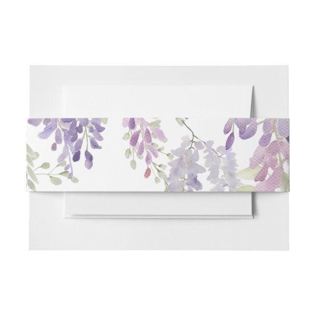 Elegante Lila Wisteria Blume Hochzeit Einladungsbanderole (Vorderseite Beispiel)