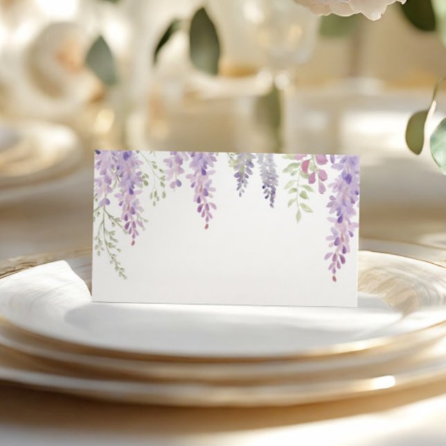 Elegante Lila Wisteria Blume Hochzeit Platzkarte (Von Creator hochgeladen)