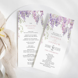 Elegante Lila Wisteria Blume Hochzeitsprogramme Programm