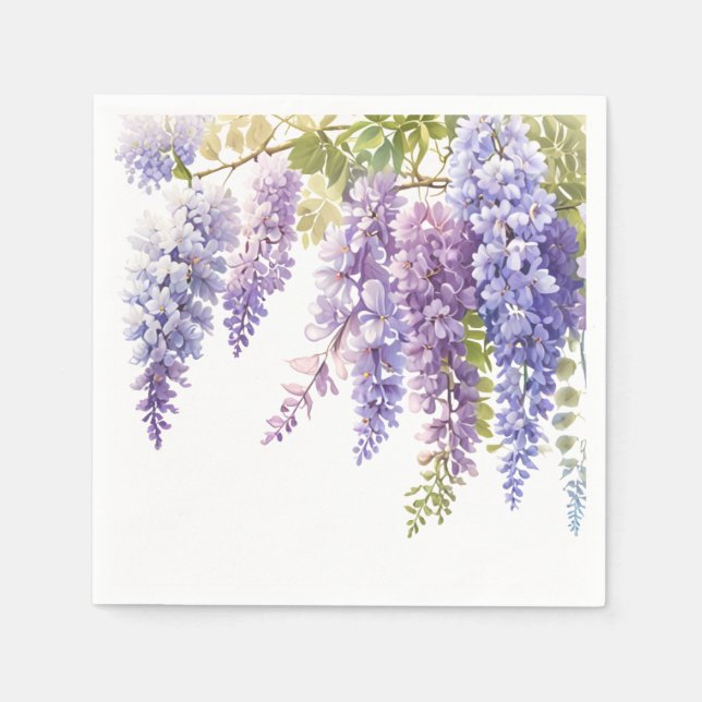 Elegante lila Wisteria lila Serviette (Vorderseite)