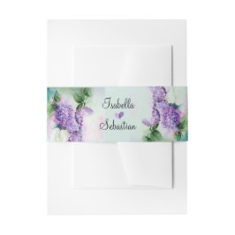 Elegante Lilac Blume Einladung Bauchband Einladungsbanderole