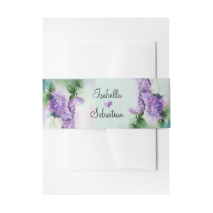 Elegante Lilac Blume Einladung Bauchband Einladungsbanderole