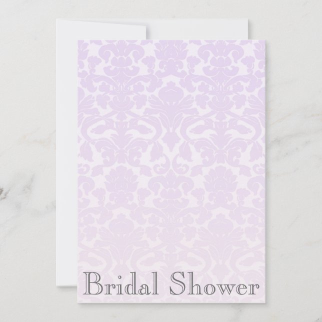 Elegante Lilac Damask Dusche Einladung (Vorderseite)
