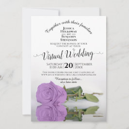 Elegante Lilac Lila Romantische Rose Virtual Weddi Einladung