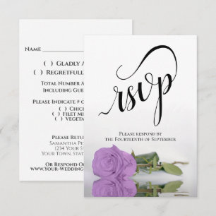 Elegante Lilac Lila Rose Hochzeit RSVP Karte