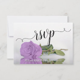 Elegante Lilac Lila Rose Reflections Wedding RSVP Karte