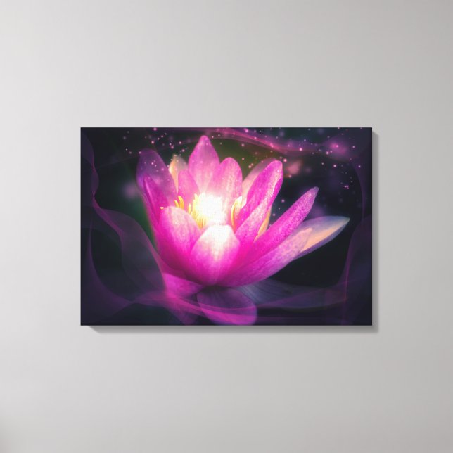 Elegante Lilac Water Lily Lotus Blume Lila Leinwanddruck (Vorderseite)