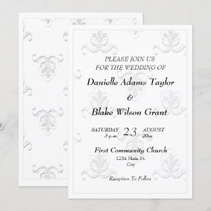 Elegante Lilie Black & White Wedding Einladung
