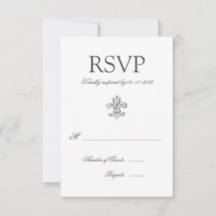 Elegante Lilie Wedding RSVP 2 Karte