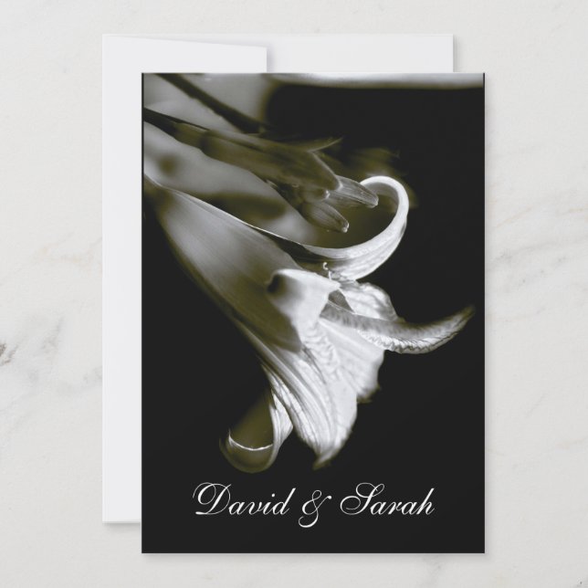 Elegante Lilien-Hochzeits-Einladung Einladung (Vorderseite)