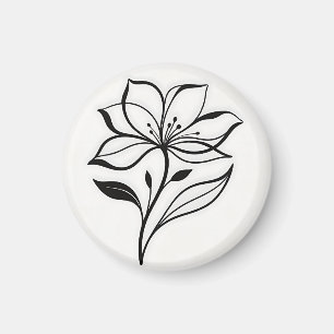 Elegante Lilienblütensilhouette Magnet