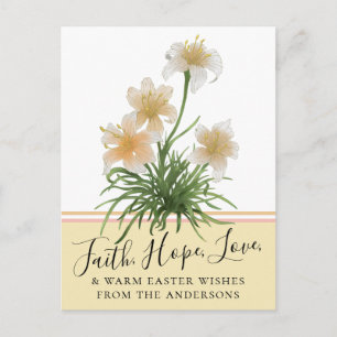 Elegante Lily Blume Faith Hope Oaster Greetings Postkarte