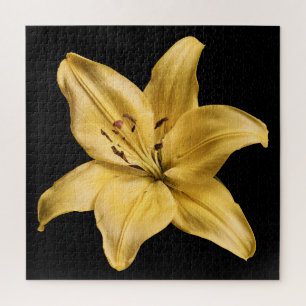 Elegante Lily-Kollektion auf Schwarz Puzzle