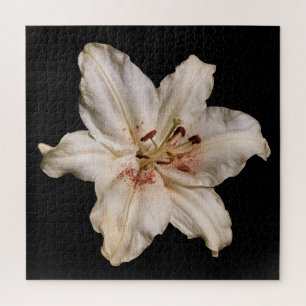 Elegante Lily-Kollektion auf Schwarz Puzzle