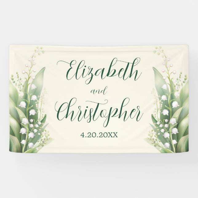 Elegante Lily of the Tal Hochzeit Banner (Horizontal)