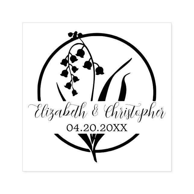 Elegante Lily of the Tal Kontur Hochzeit Gummistempel (Prägung)