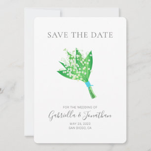 Elegante Lily of the Valley Bouquet Save the Date