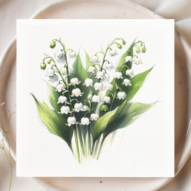 Elegante Lily of the Valley Serviette (Von Creator hochgeladen)