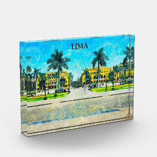 Elegante Lima Peru Öl Paint Vintage Reise Fotoblock