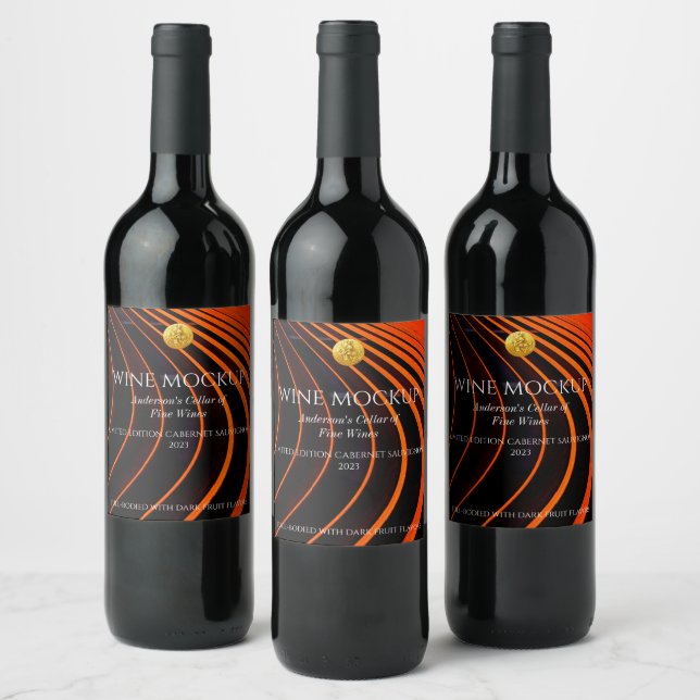 Elegante Lines Custom Wine Labels Weinetikett (Flaschen)