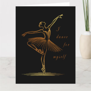 Elegante Linie Art Ballerina - Ich tanze für mich Dankeskarte