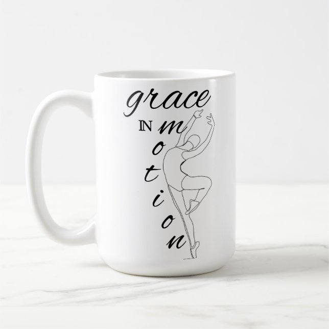 Elegante Linie Art Ballerina mit Quote Tasse (Links)