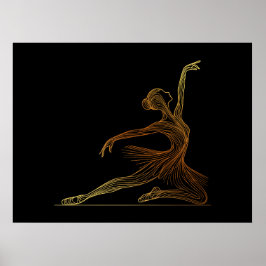 Elegante Linie Kunst, Dichtung und Musik Ballet Da Poster