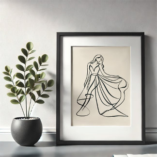 Elegante Linie Kunst, Dichtung und Musik Poster