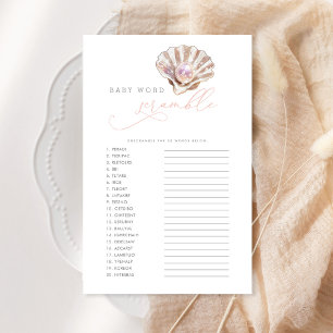 Elegante Little Pearl Baby Word Scramble Game Card