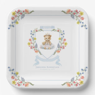 Elegante Little Princess Bear Royal Baby Dusche Pappteller