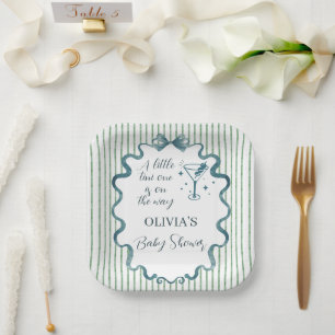 Elegante Little Tini One Baby Shower in Blau Pappteller